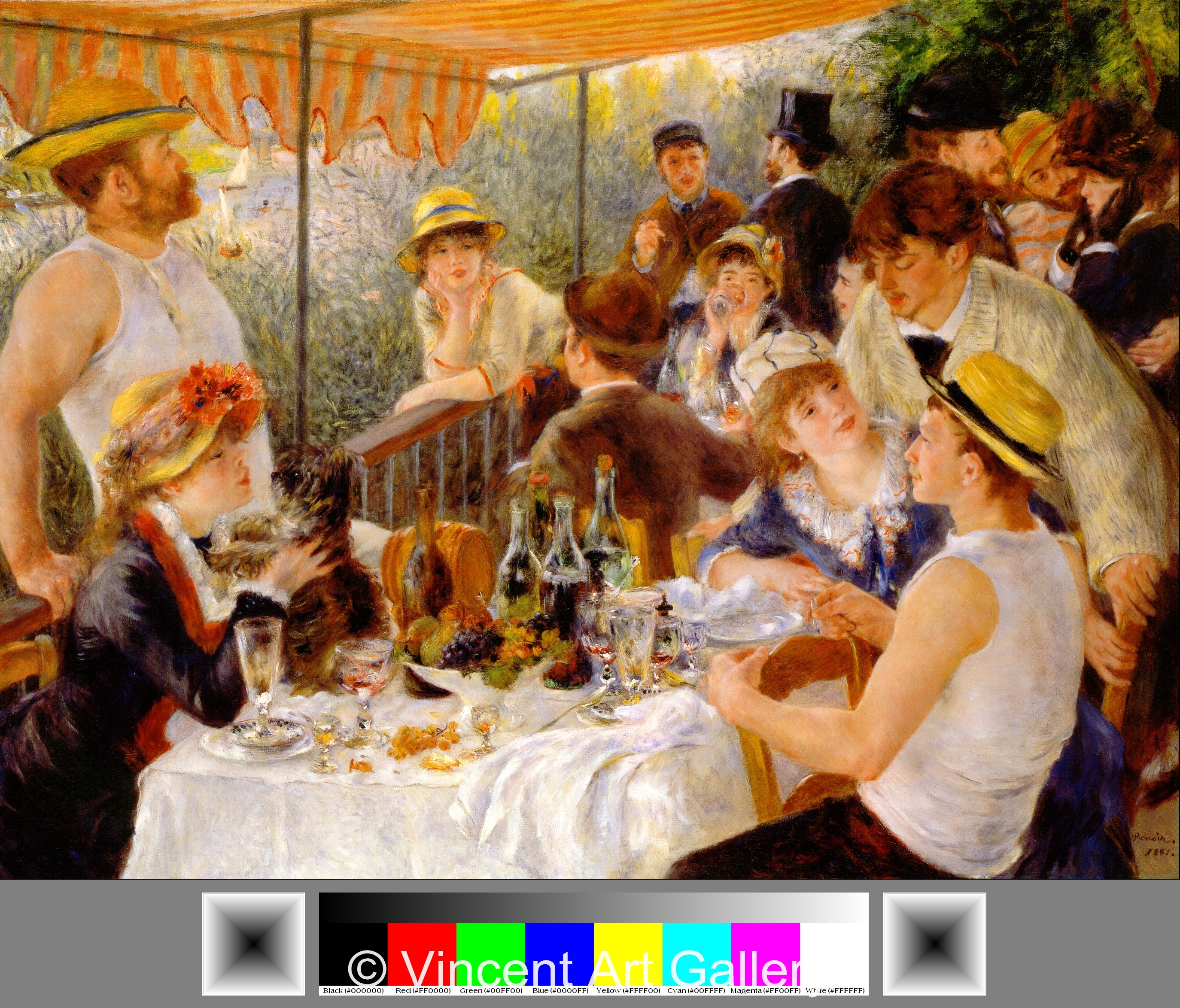 A199, RENOIR, The Canoeists' Luncheon, detailed scan